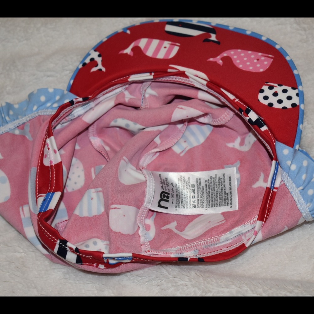 Girls cap with sun shield. Red. Size 24-36 months - Picture 3 of 7